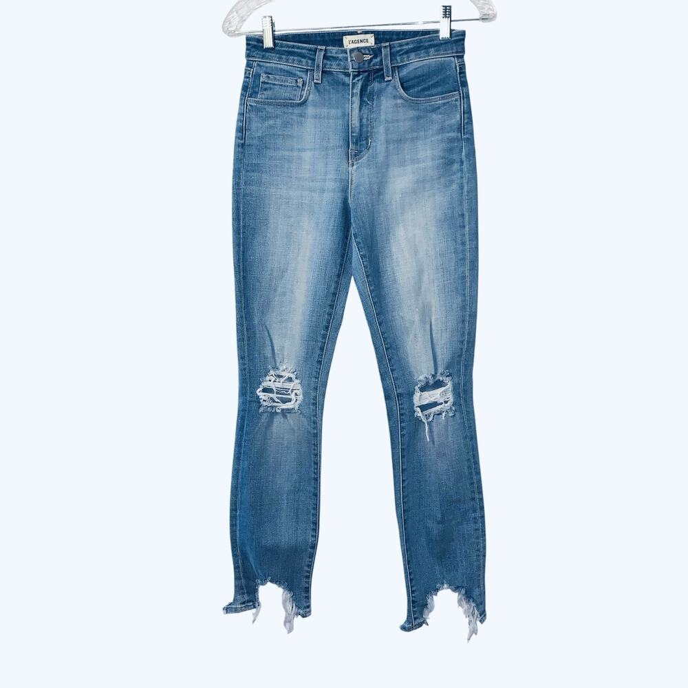 L'agence High Line High Rise Skinny Jeans in Catalina Destruct size 25 - Picture 9 of 10